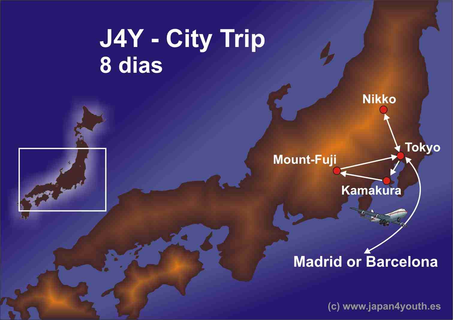 Karte des City Trips