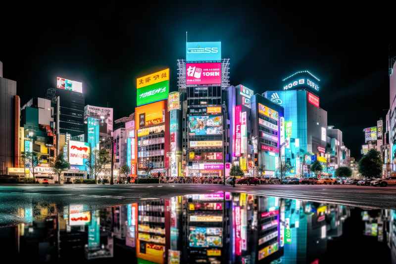 Calle animada en la ciudad de Tokio
