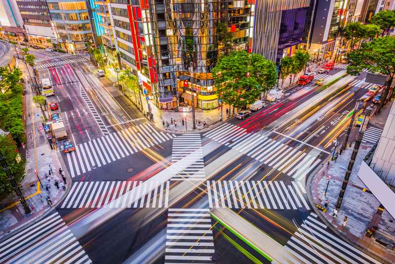 Avenida comercial Ginza en Tokio